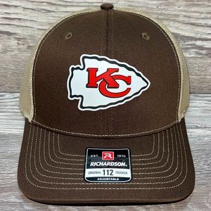 Kansas City Chiefs 3D Patch Snapback Trucker Hat- Brown/ Tan
